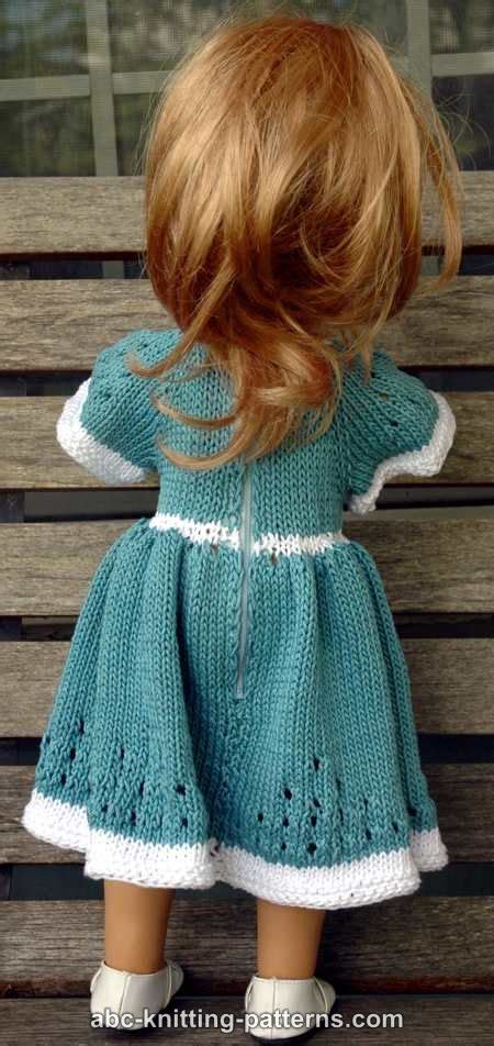 Abc Knitting Patterns American Girl Doll Eyelet Dress