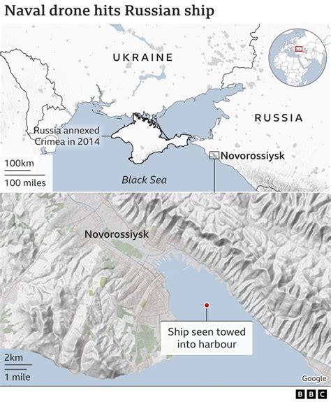 russian ship hit  novorossiysk black sea drone attack ukraine sources  bbc news