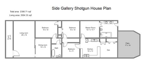 editable shotgun house plans edrawmax