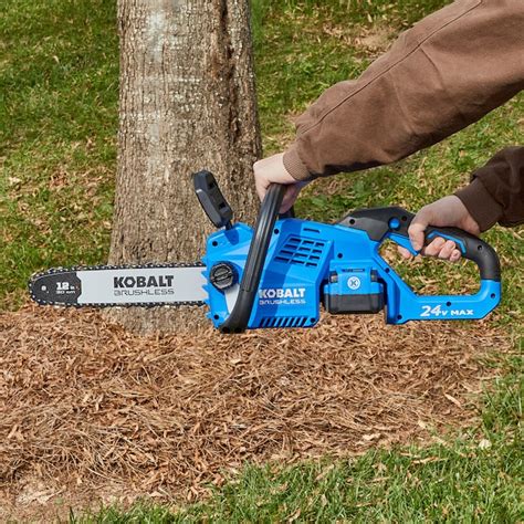Kobalt 24 Volt 12 In Brushless Cordless Electric Chainsaw 4 Ah Battery