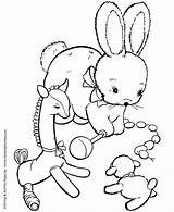 Coloring Pages Kids Animal Toy Easter Rabbit Bunny Stuffed Fun Toys Printable Doll Playing Color Sea Book Favorite Print Honkingdonkey sketch template