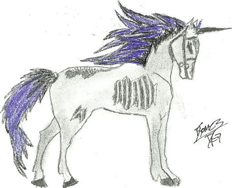 zombie unicorn drawing  dgkiller dragoart