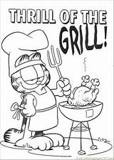 Coloring Grill Pages Template Book Garfield sketch template