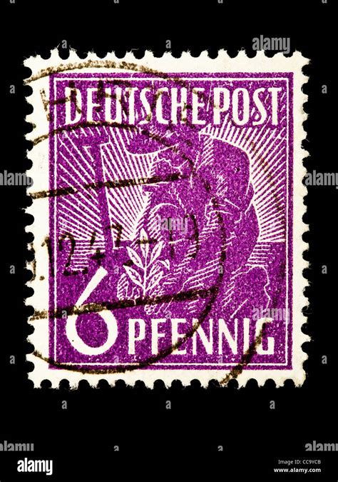 postage stamp deutsche post planter  pfennig  stamped stock
