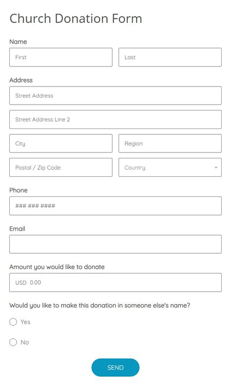 church donation form template formbuilder