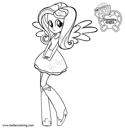 fluttershy    pony equestria girls coloring pages