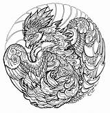 Coloring Deviantart Pages Lineart Star Distant Dragon Mandala Adult Colouring Books Add Printable Book Sheets Line Favourites sketch template