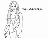 Shakira Coloring Coloringcrew Pages sketch template