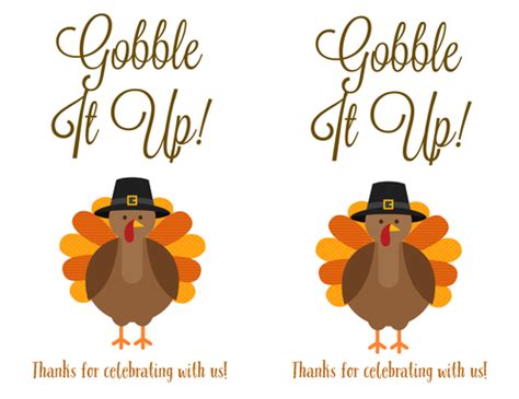 thanksgiving printable labels  turkey gobble   label