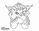 Lynx Coloring Baby Jadedragonne Lineart Pages Mudbray Getcolorings sketch template