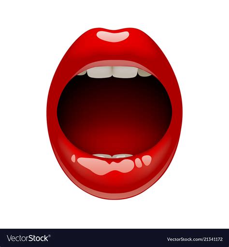 womans open mouth with sexy red lips royalty free vector