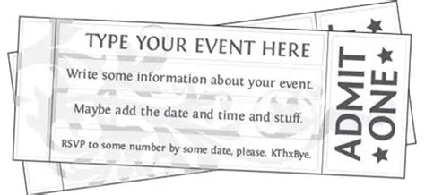printable event ticket templates  printables