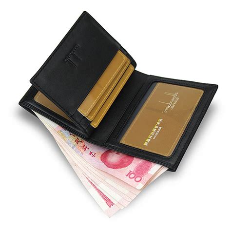 thin slim mini vertical men wallet genuine leather card holder