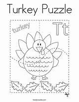 Puzzle Turkey Coloring Twisty sketch template