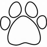 Paw Cougar Print Outline Coloring Clip sketch template