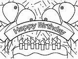 Birthday Banner Happy Coloring Pages Colouring sketch template