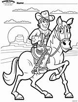 Coloring Pages Cowboy Kids Cowboys Cow Vbs Western Children Programming Themes sketch template