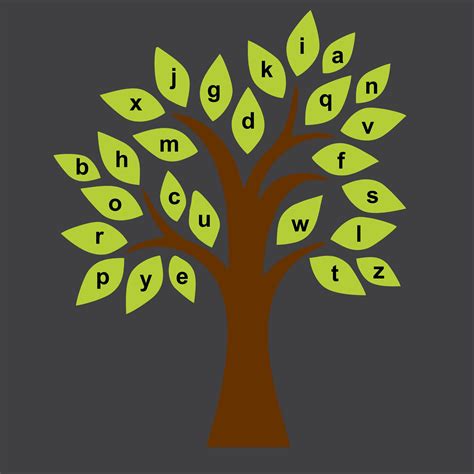 alphabet tree creative preformed markings