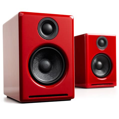 audioengine   powered desktop speakers red ar