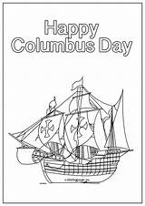 Columbus Coloring Ship Happy Coloringpage Eu sketch template