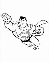 Coloring Pages Superhero Flying Template Drawing Colouring Templates Cartoon Superman sketch template