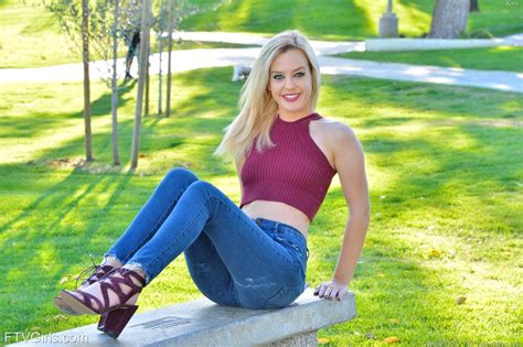 Pretty Blonde Teen Kami Flashes Her Tits In The Park 6