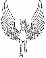 Pegasus Horse Coloring Pages Flying Unicorn Sheets sketch template