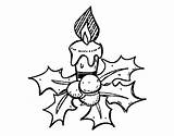 Candle Christmas Coloring Coloringcrew sketch template
