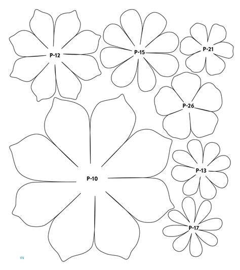 printable  paper flower petal templates addictionary