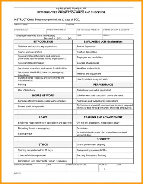 employee checklist shrm excel hire format template