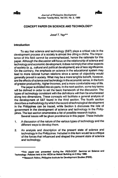 concept paper  science  technology  ronald yacat issuu