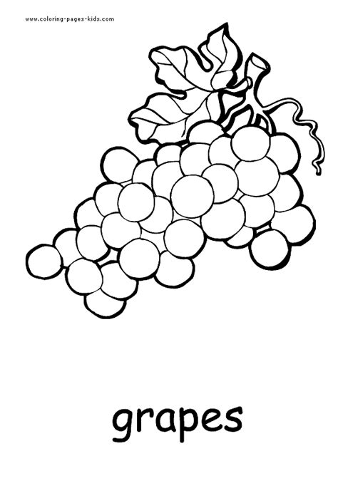 grapes color page