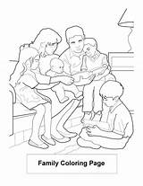 Family Coloring Read Book Pages Sky Coloringsky Reading sketch template