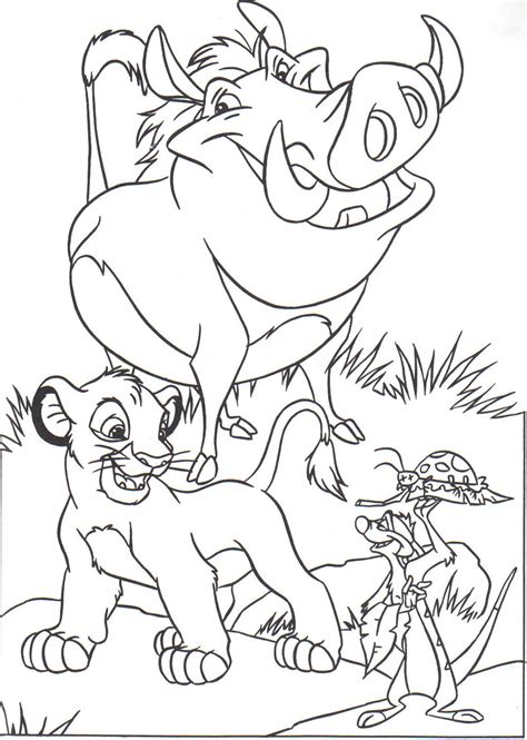 timon pumbaa  simba  lion king kids coloring pages