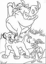 Timon Simba Coloring Pumbaa Lion King Pages Kids Friend Their Disney sketch template