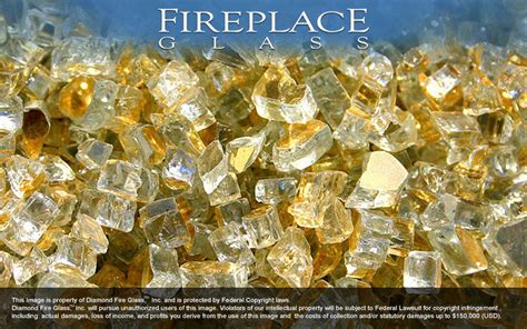 Gold Reflective Crystal Fireplace Glass Fireplace Glass