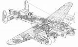 Aircraft Schematic Drawings Technical Cutaway Lancaster Wwii Bomber Drawing Ww2 Bombers Big Halifax Cutaways Gif Posters Handley Bristol Choose Board sketch template