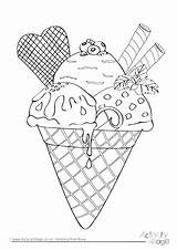 Coloring Sundae Ice Cream Getcolorings sketch template