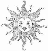 Coloring Sun Erwachsene Pages Landschaften Hippie Drawings Für Colorful Drawing Search Suche Malvorlagen Google sketch template