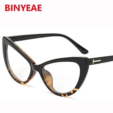 2017 sexy cat eye glasses frame women brand designer spectacles female
