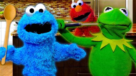 elmo ruins cookie monster  kermit  frogs cooking show youtube