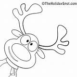 Christmas Reindeer Coloring Colour Book Color Theholidayspot sketch template