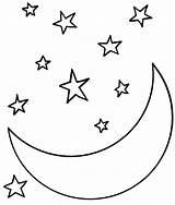 Coloring Night Moon Starry Sky Kids Pages Color Morning Star Printables Printable Coloringsky Sun Good Print Sheets Template Worksheets Space sketch template