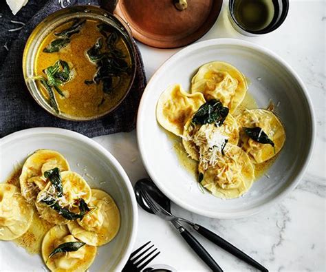 Pumpkin Ravioli With Sage Recipe Gourmet Traveller