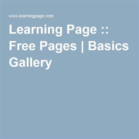 learning page  pages basics gallery learning  gallery