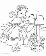Coloring Pages Valentine Old Fashioned Valentines Card Stamps Vintage Girls Digi Cute Colouring Color Printable Print Cards Books Girl Kids sketch template