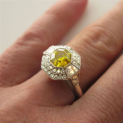 antique yellow diamond rings