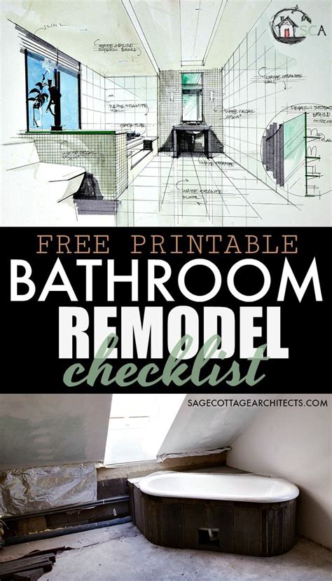 bathroom remodel checklist  printable  bathrooms