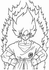 Goku Saiyan Sangoku Sayen Dragonball Gohan Coloringhome Ancenscp sketch template