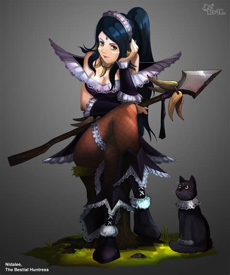 nidalee and french maid nidalee league of legends drawn